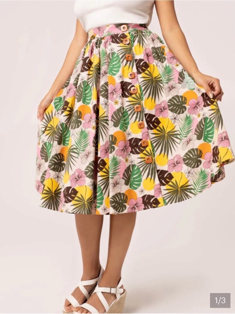 New! Hell Bunny BENITA Swing flare Retro skirt L - Picture 3 of 8